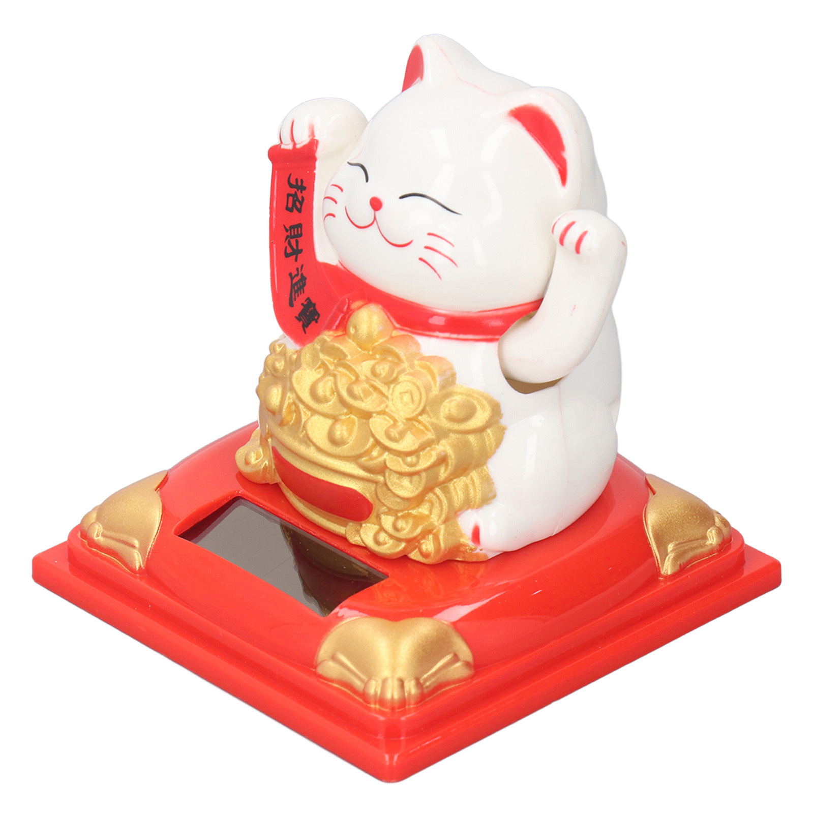 Cocosity Winkende Glückskatze,Glückskatzen-Dekoration,Solarstrom-Glückskatzen-Ornamente,Arm winkende Glückskatze,Reichtum begrüßende Katze,Glückskatzen-Ornamente