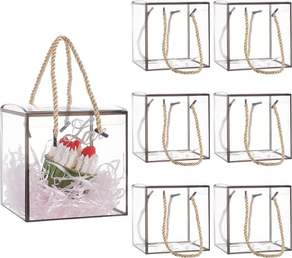 Markenlos Transparente PVC Favoritenboxen 12x12x12cm - Wiederverwendbare Plastik Geschenkboxen - Süßigkeiten Schokolade Partyartikel Verpackung transparente Box