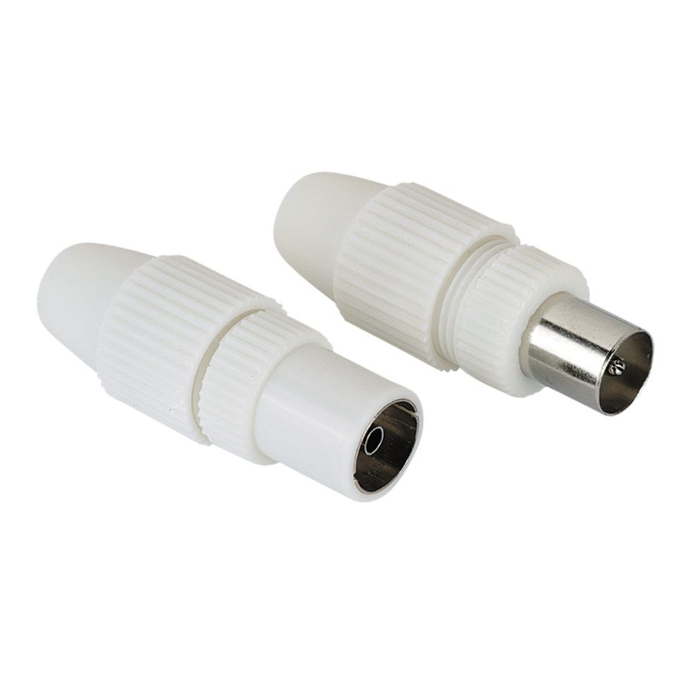 Hama 00205212, Koaxial, Koaxial, Männlich, Weiblich, 7 mm, Weiß