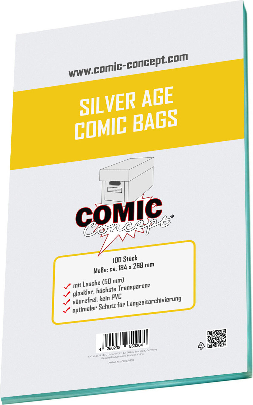 X-Comics Comic Concept Comic Bags Silver Age Size (100 ct.) CCRBAGSIL