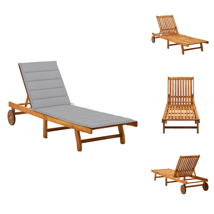 vidaXL Lehátko s vankúšom z masívneho dreva akácie - Lehátka