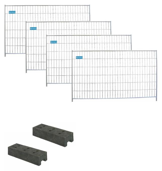 Schake Bauzaun Paket, 10 Bauzäune mit Füßen komplett