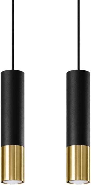 Silamp Hängeleuchte mit 2 Lampen Schwarz Gold für GU10 Lampen SL-0953