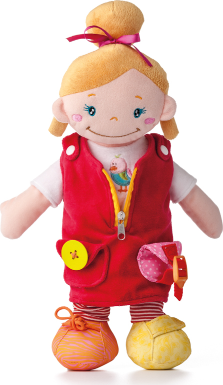 Stoffpuppe Lernpuppe ''Alani'' von Niny / Woodyland, bunt, weich, mit vielen Lerndetails 700007