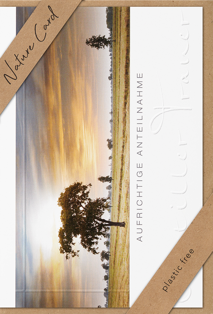 BSB-OBPACHER Trauer - Beileid – Nature Cards – unverpackt - Kondolenzkarte im Format 11,5 x 17,5 cm mit Briefumschlag - Aufrichtige Anteilnahme