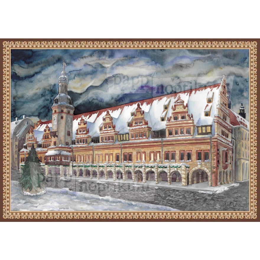 Mini adventný kalendár s motívom obrázkov Lipsko - Stará radnica