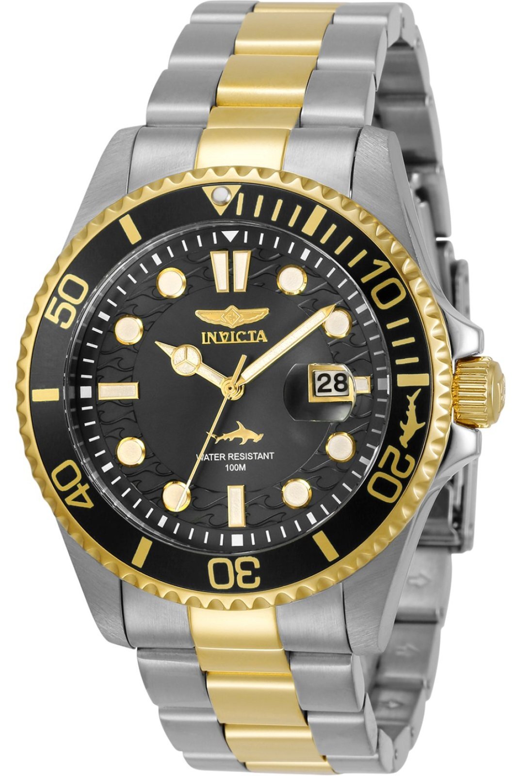 Invicta Pro Diver 30023 - Pánske Náramkové Hondiky - Quarz - Nerezová oceľ s čiernym ciferníkom - 43mm
