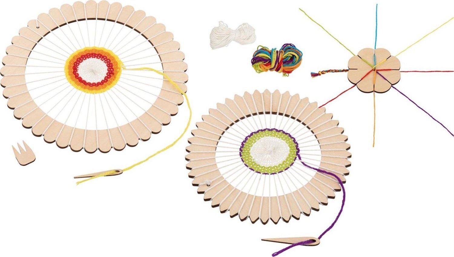 goki Bastelset Rundwebrahmen und Knüpfblume 58685