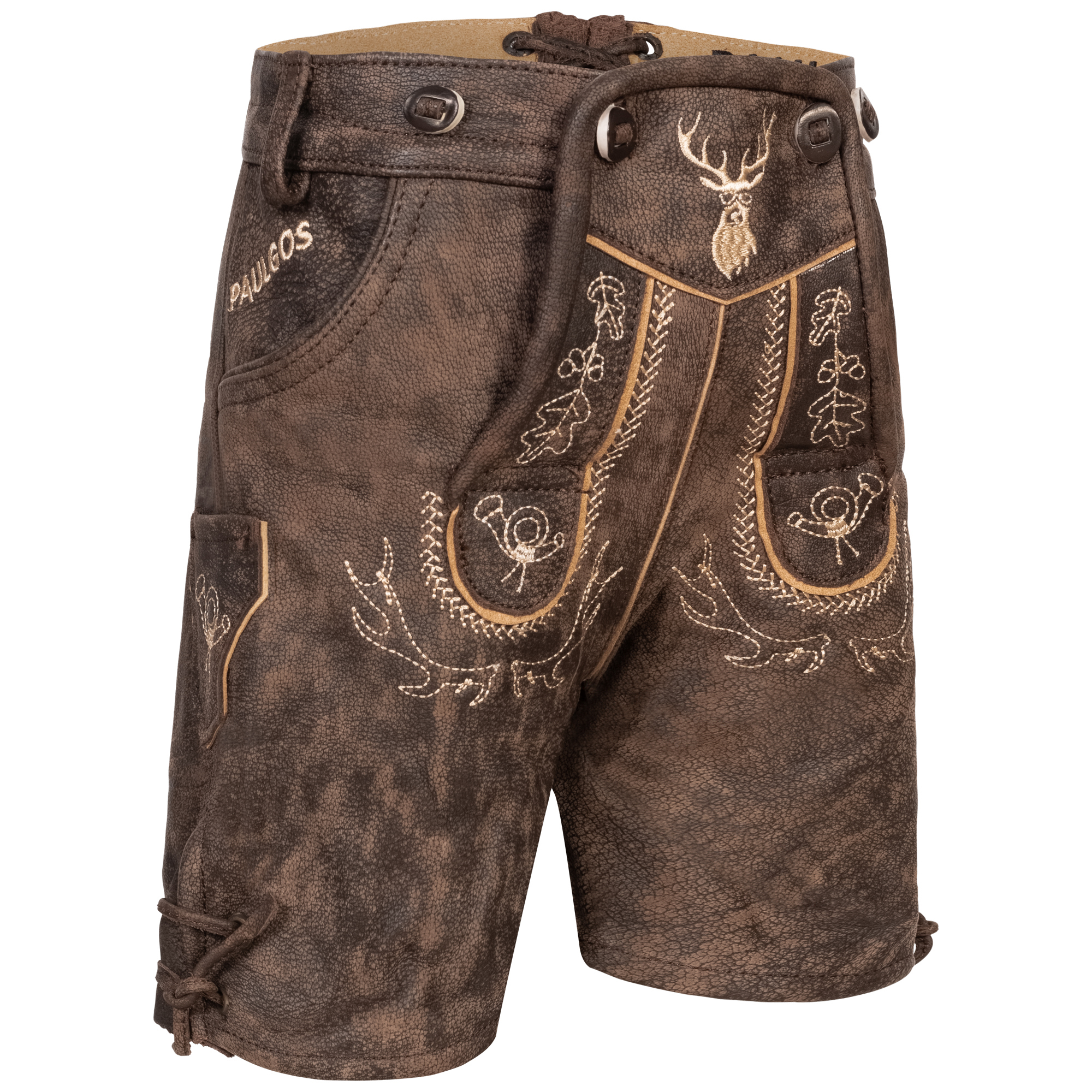 Pantalon En Cuir Pour Enfants Wiesnspatz Pantalon En Cuir Traditionnel Garçons Et Filles Schöneberger Short Traditionnel, Marron Clair, 116 Cm
