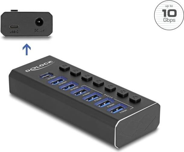 Delock 64326 Delock 7Port USB Hub mit 3 Ports 10 Gbps und 4 SchnellladeP