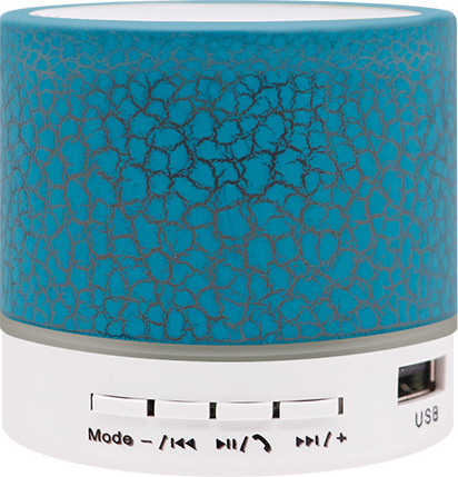 Mini prenosné audio do auta A9 Oslnivá prasklina LED Bezdrôtový Bluetooth V 4.0 Subwoofer Reproduktor TF karta, modrá