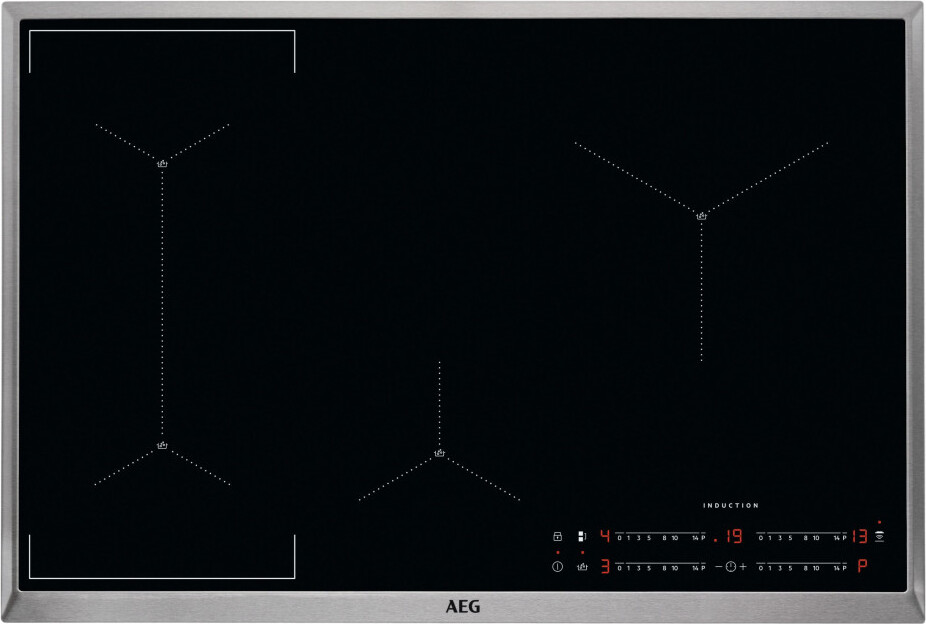 AEG IAS8446EXB, Čierna, Nerezová oceľ, Vstavaný, 77 cm, Indukčná varná doska so zónami, 4 zone(s), 4 zone(s)