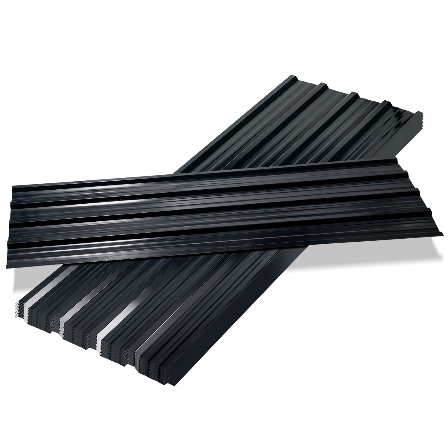 24x trapézový plech 129x46cm = 14m² Strešné panely Strešný plech na prístrešok pre auto Profilovaný plech Stenový plech Strešný plech Antracitový pozinkovaný vlnitý plech
