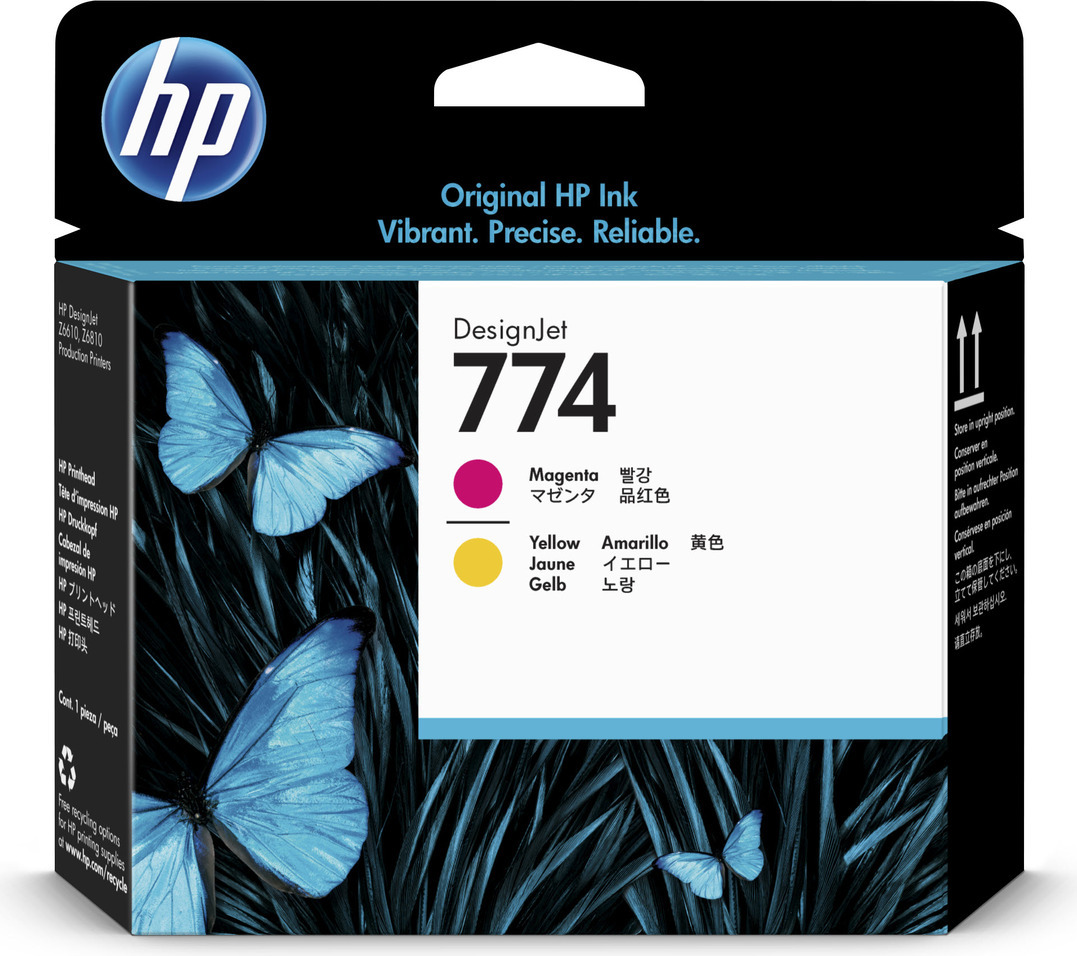 HP 774 Magenta/Gelb DesignJet Druckkopf, HP DesignJet Z6810 Produktionsdrucker-Serie, HP DesignJet Z6610 Produktionsdrucker, Thermal Inkjet, Magenta, Gelb, P2V99A, Business, Singapur