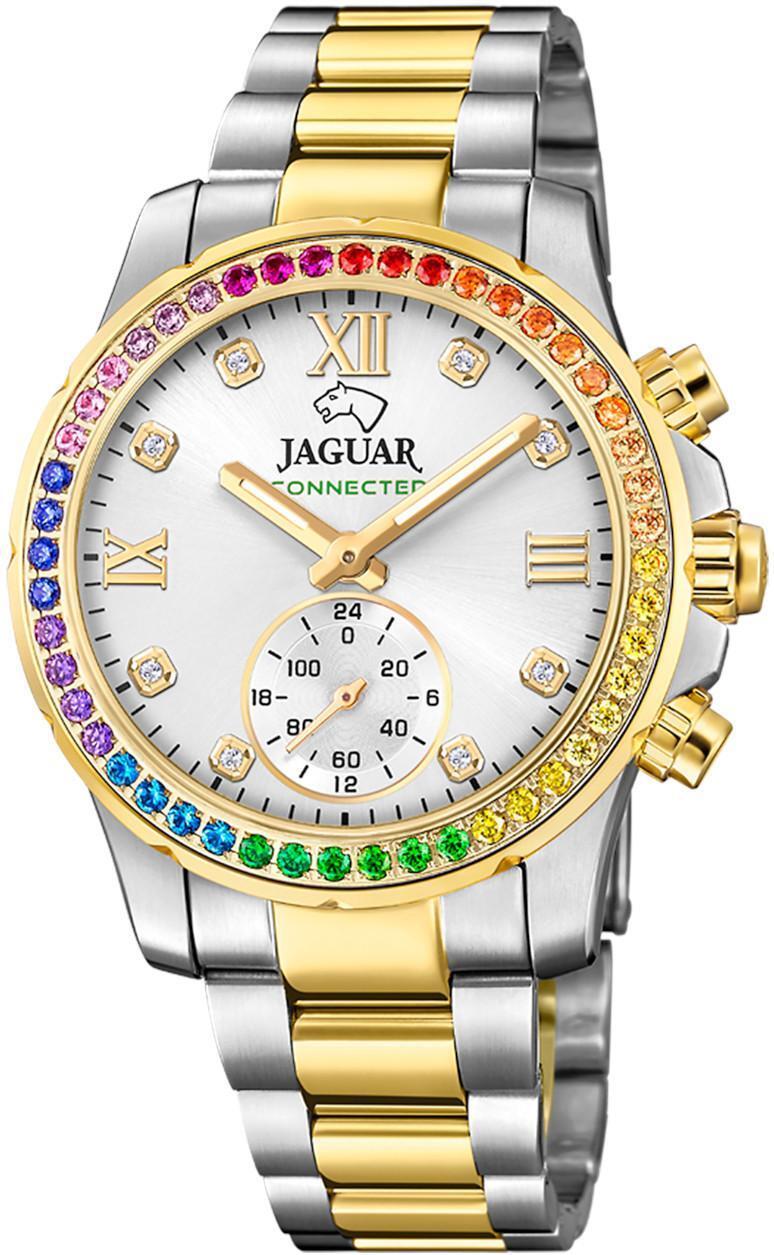 Jaguar Dámske multifunkčné hodinky pripojené nerezová oceľ strieborné zlato UJ982/4