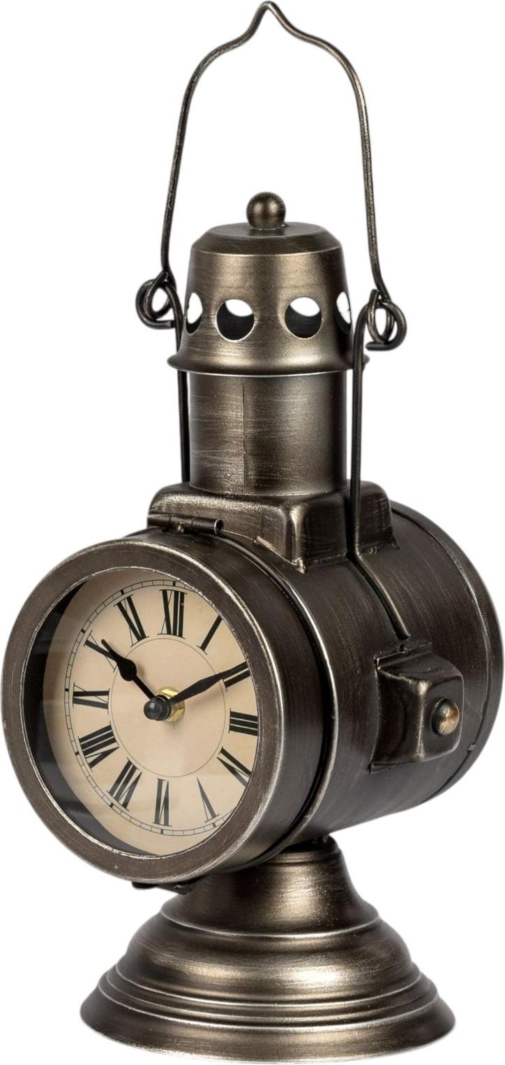 formano Metall Standuhr Vintage im Grubenlampen Design Tischuhr 32 cm Industrial