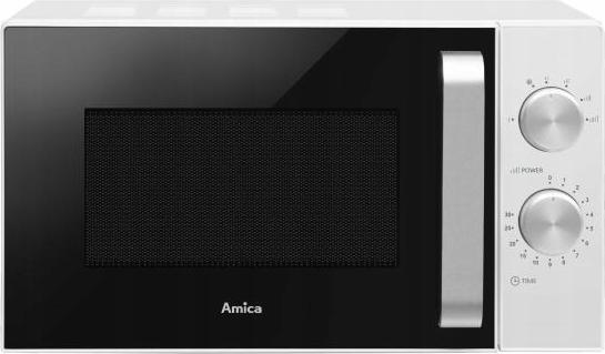 Mikrovlnná rúra AMICA 20 l, 800 W, čierno-biela – MULTIWAVE, rozmrazovanie