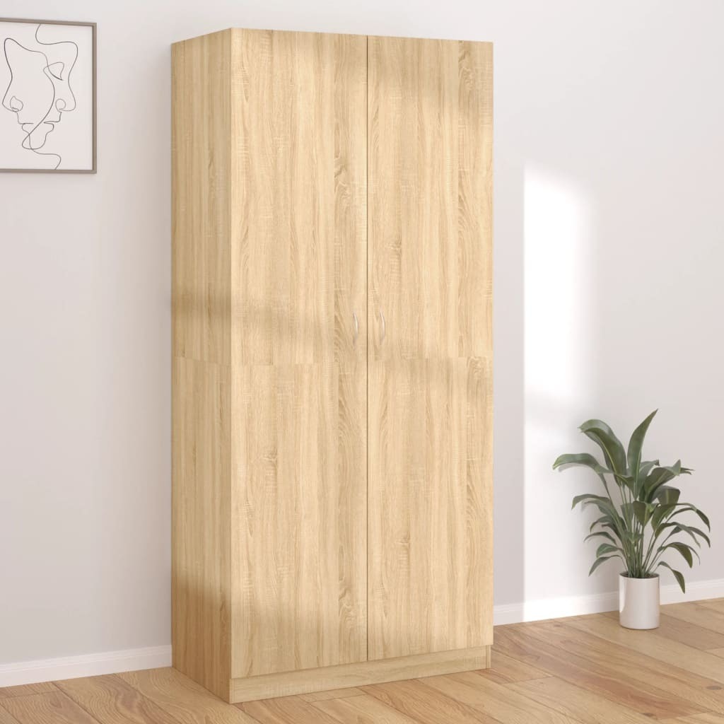 vidaXL Kleiderschrank Sonoma Eiche 90x52x200 cm Holzwerkstoff - Kleiderschrank - Kleiderschränke - Kleiderständer - Schrank HL800633