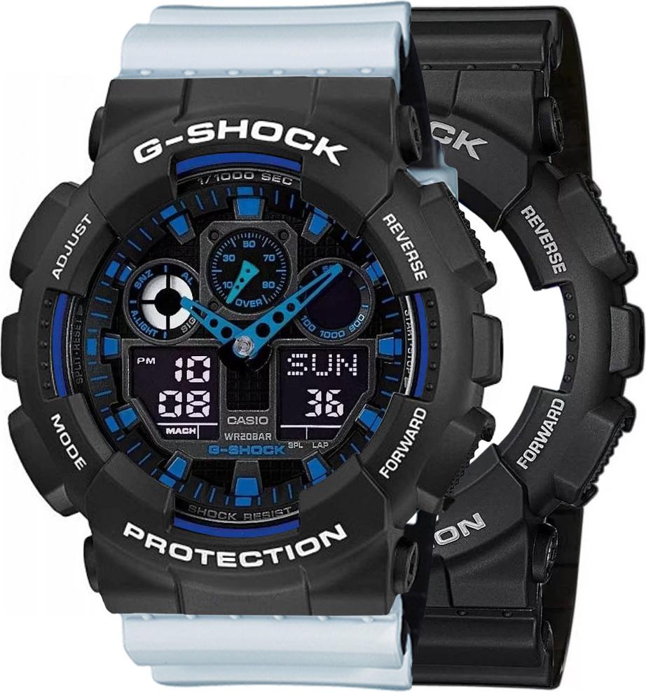 Hodinky Casio G-Shock SET GA-100-1A2ER + BEZEL 10508136 + BAND 10527469 20BAR