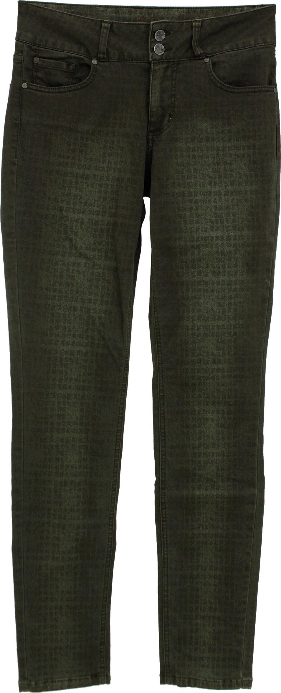 Buena Vista Modevertriebs 27999 Buena Vista, Tummyless Twill, Damen Jeans Hose, Stretchdenim, green print, M