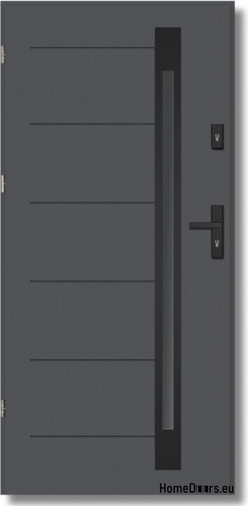 Sonstige Stahltür, Außentür, Haustür, dicke, warme, NARVIK BLACK, 1,2Wm2k 70mm, Größe 90, Linke Tür, Anthrazit, sofort verfügbar