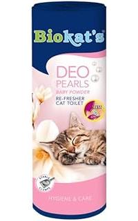 Biokat's Deo Pearls Baby Powder - Streuzusatz mit Duft für Frische und feste Klumpen in der Katzentoilette - 6 Dosen (6 x 700 g)
