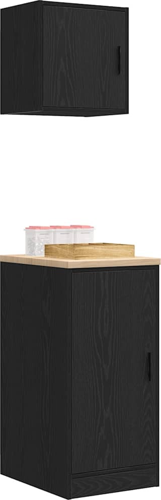 vidaXL Garážové skrinky 2 ks čierne na báze dreva