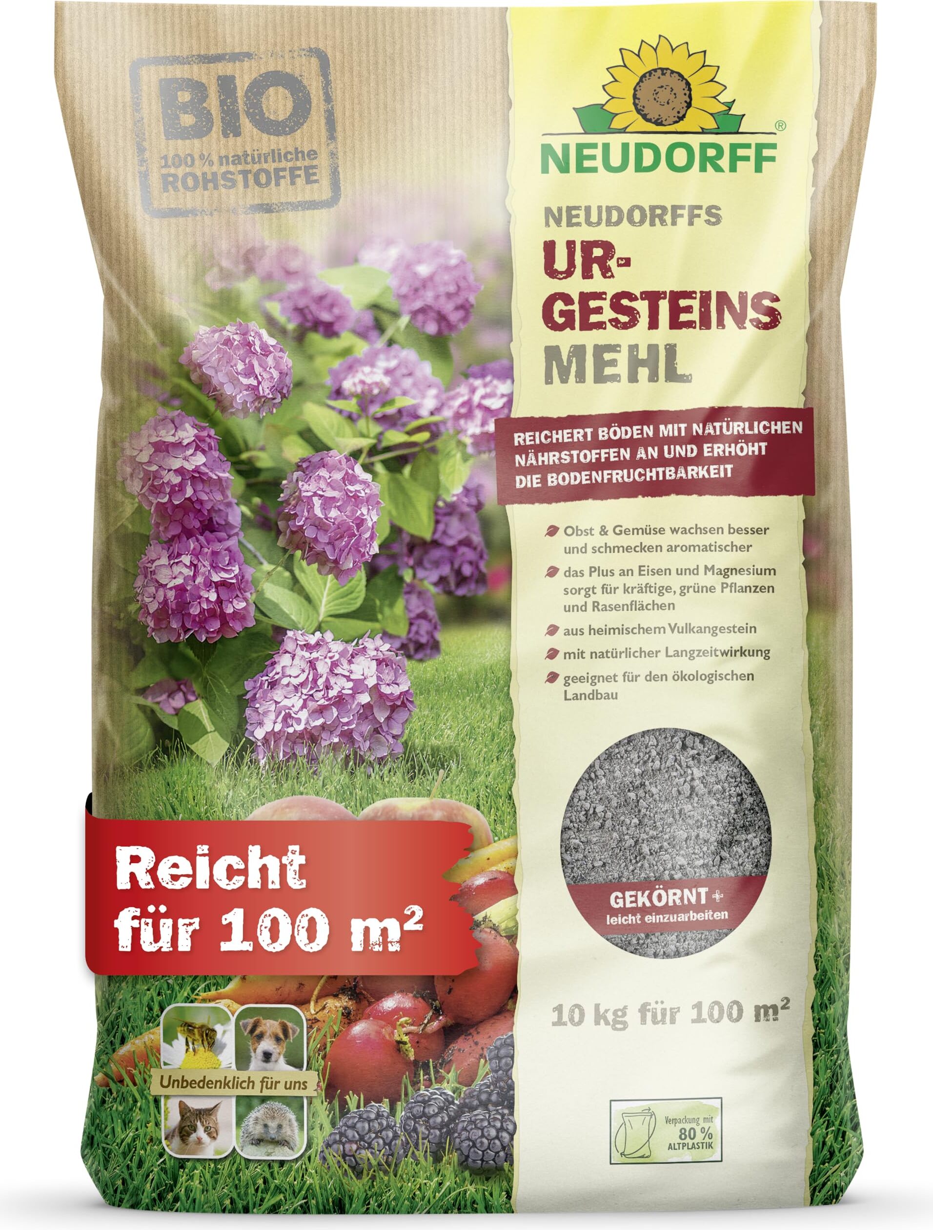 Neudorff UrgesteinsMehl - 10 kg für 100 m² erhöht Bodenfruchtbarkeit 00151