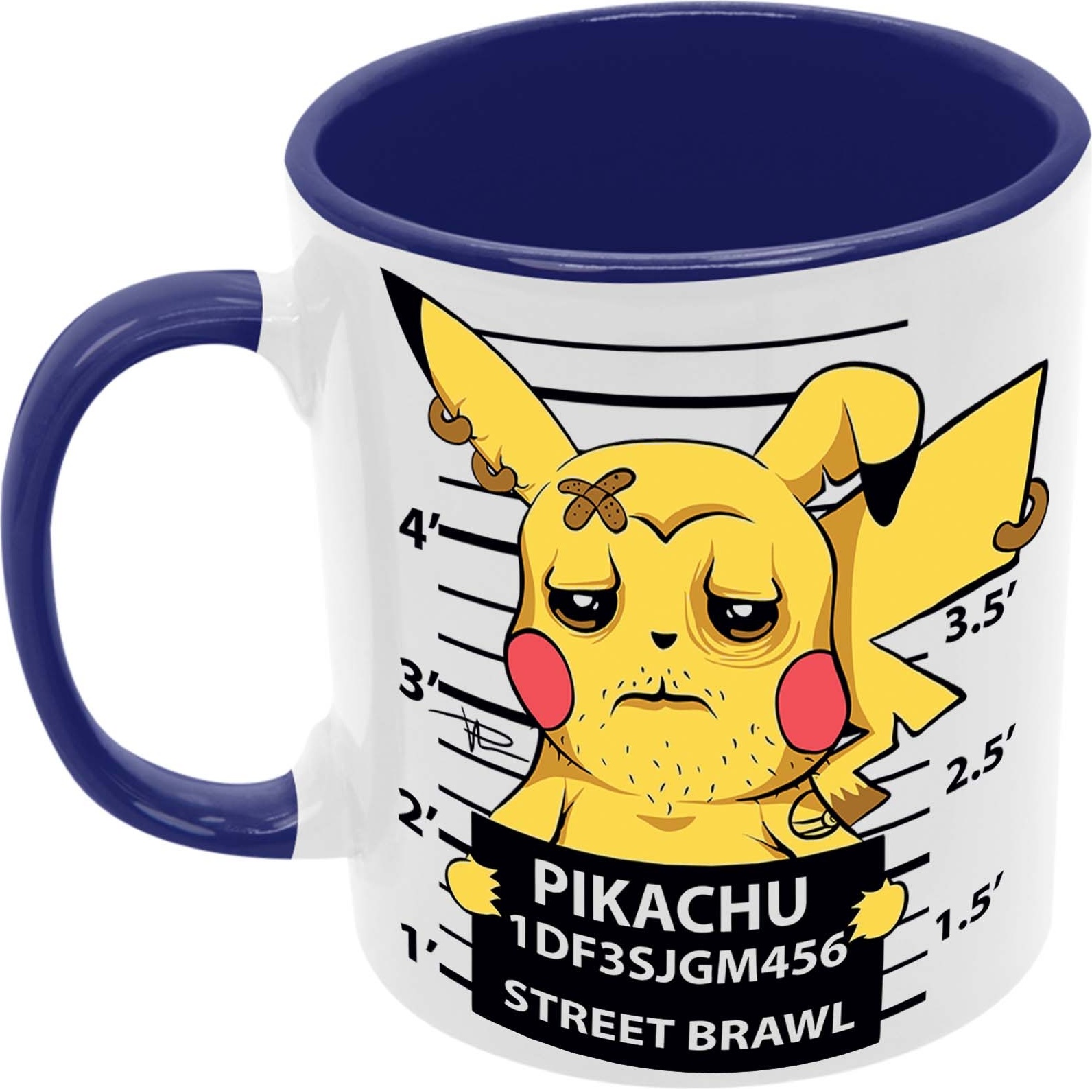 Pikachuwanted Hrnček Dar Tasse Mug Anime Manga Japan Animation Pokemon Pikachu Ash Charizard Arbok Charmander Meowth Squirtle, Tmavomodrá 330 ml