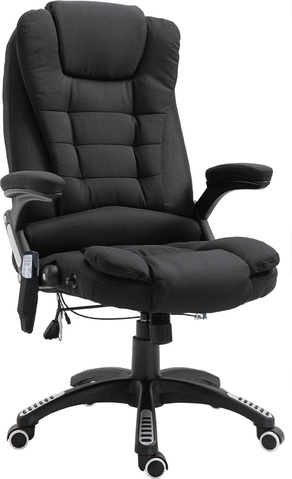 Masážne kreslo Vinsetto Manažérske kreslo s masážnou funkciou Výškovo nastaviteľné otočné kreslo Ergonomické herné kreslo Kancelárske masážne kreslo čierne 68 x 72 x 110-120 cm