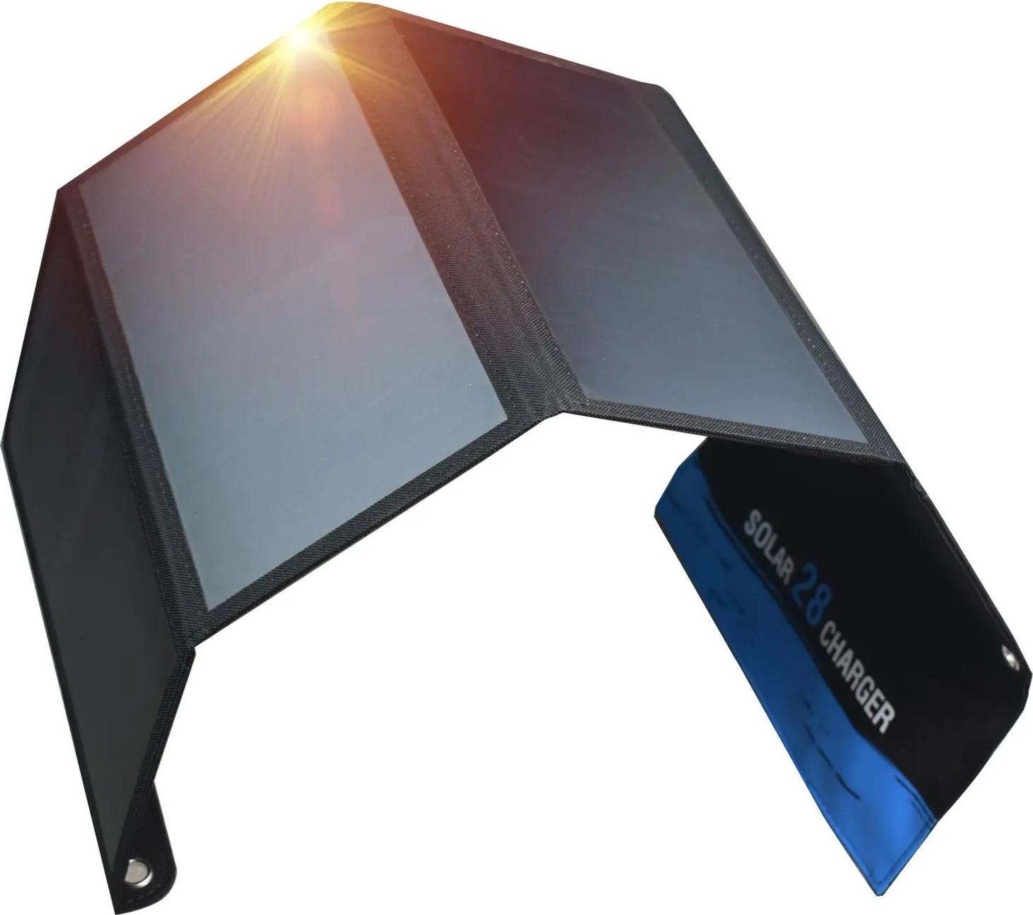 Solárna panelová nabíjačka, vysoká účinnosť, dva porty USB, 28 W