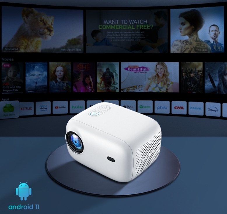 Novzep Heimprojektor, tragbarer Full HD Beamer, Bluetooth 5.2, intelligenter Miniprojektor, intelligenter 1080P Kinoprojektor KAUF-ALRI-OS337-14