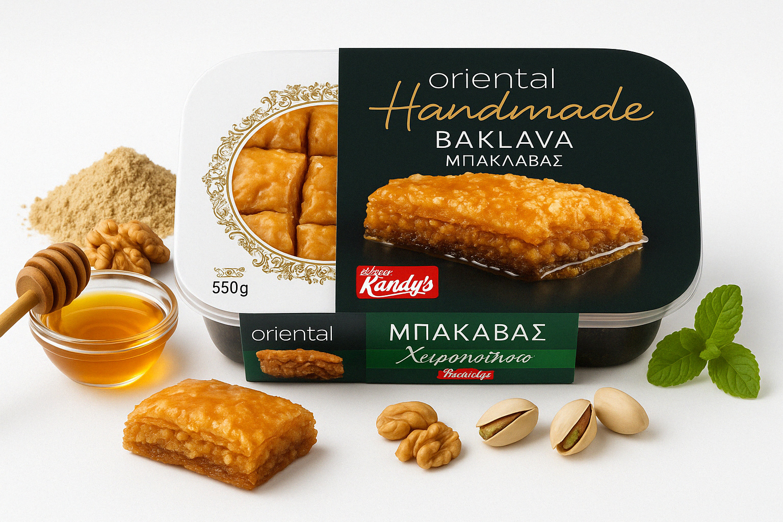 Kandylas, Baklava, Baklava 550g, Griechische BAKLAVA, Kekse, Handgemachte Kekse, Griechische Süßigkeiten, Süßigkeiten