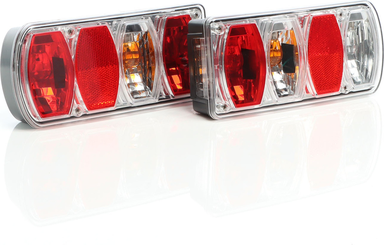 LED Rückleuchten 12/24V Gelb Rot mit Rückstrahler Rücklicht Kennzeich