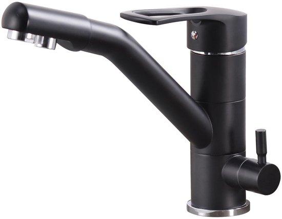 OEM Dreiventilkraan 360° drehbar, flexibler Auslauf, schwarz, 3/8 Zoll 2026