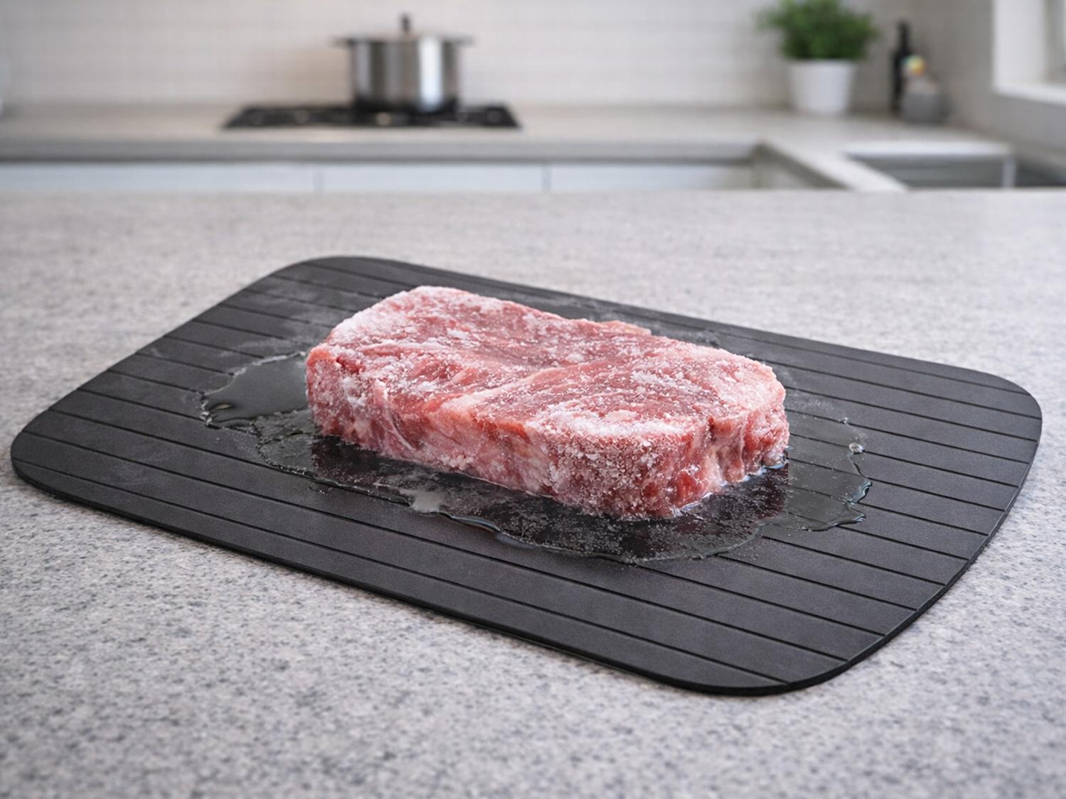 Kochmann Auftauplatte Auftaubrett Defroster Auftauhilfe aus Aluminium - schnelles & natürliches Auftauen ohne Strom - 35 x 24,5 cm