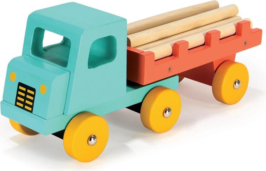 Gerkimex Mentari Holzspielzeugwagen grünblau - pädagogisches Holzspielzeug