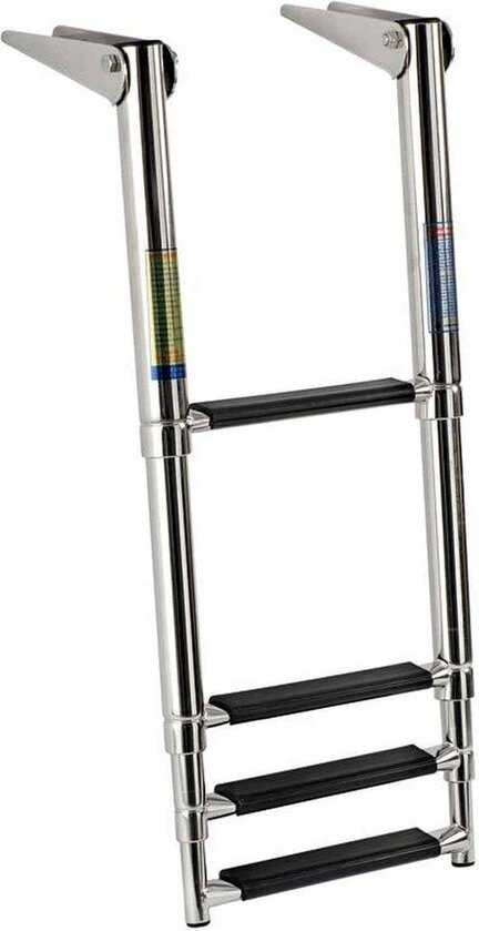Osculati Teleskop Edelstahl 4-stufig Badeleiter schwarz 315 x 1156mm