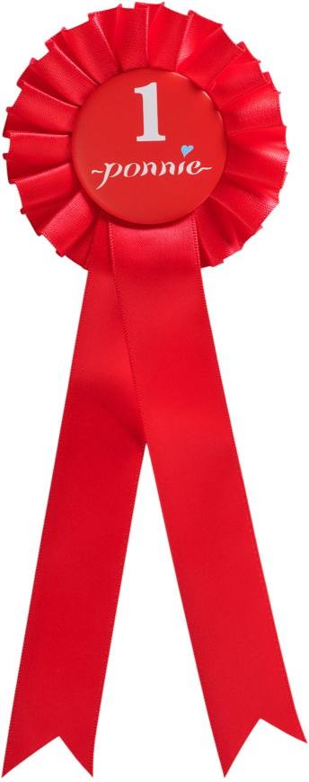 Ponnie-Kokarde für den Gewinner - rot