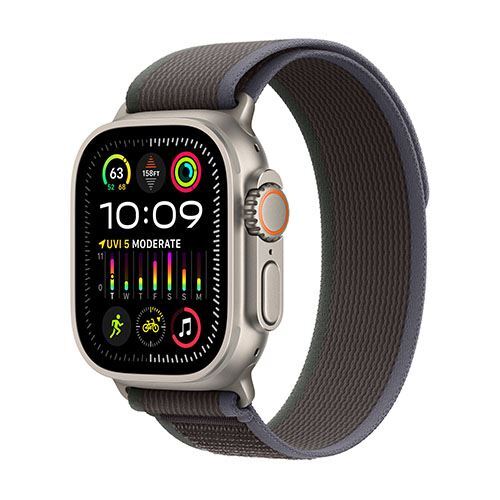 Apple Watch Ultra 2 GPS + Cellular 49 mm titánové so slučkou Modrá/Čierna – Stredná/Veľká – MRF63PO/A