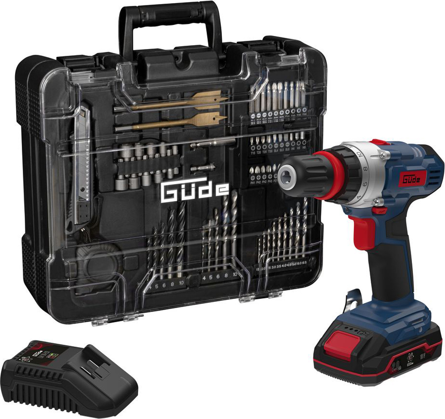 Akumulátorový vŕtací skrutkovač BS 18 - sada 126 dielov