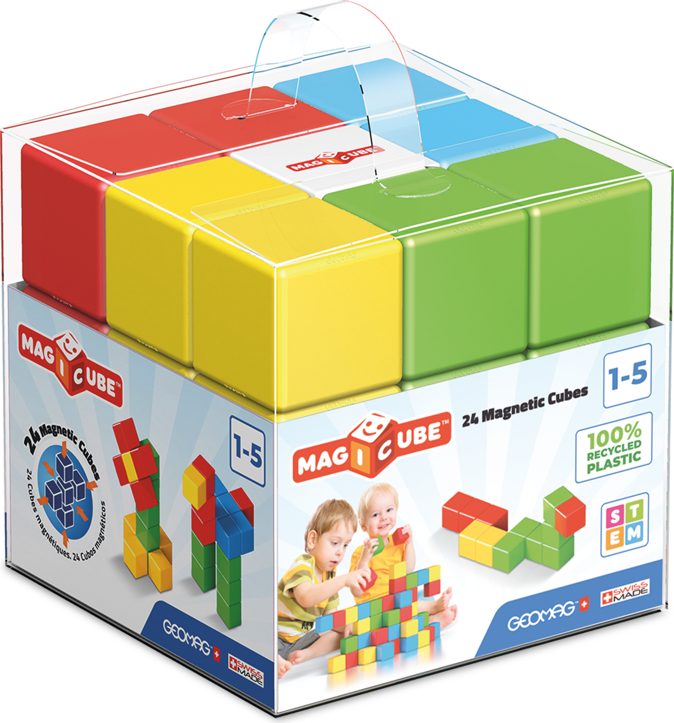 Geomag Magicube Color Recycled Crystal Magnetbausteine 24 Elemente Geo-056 One Size 64277