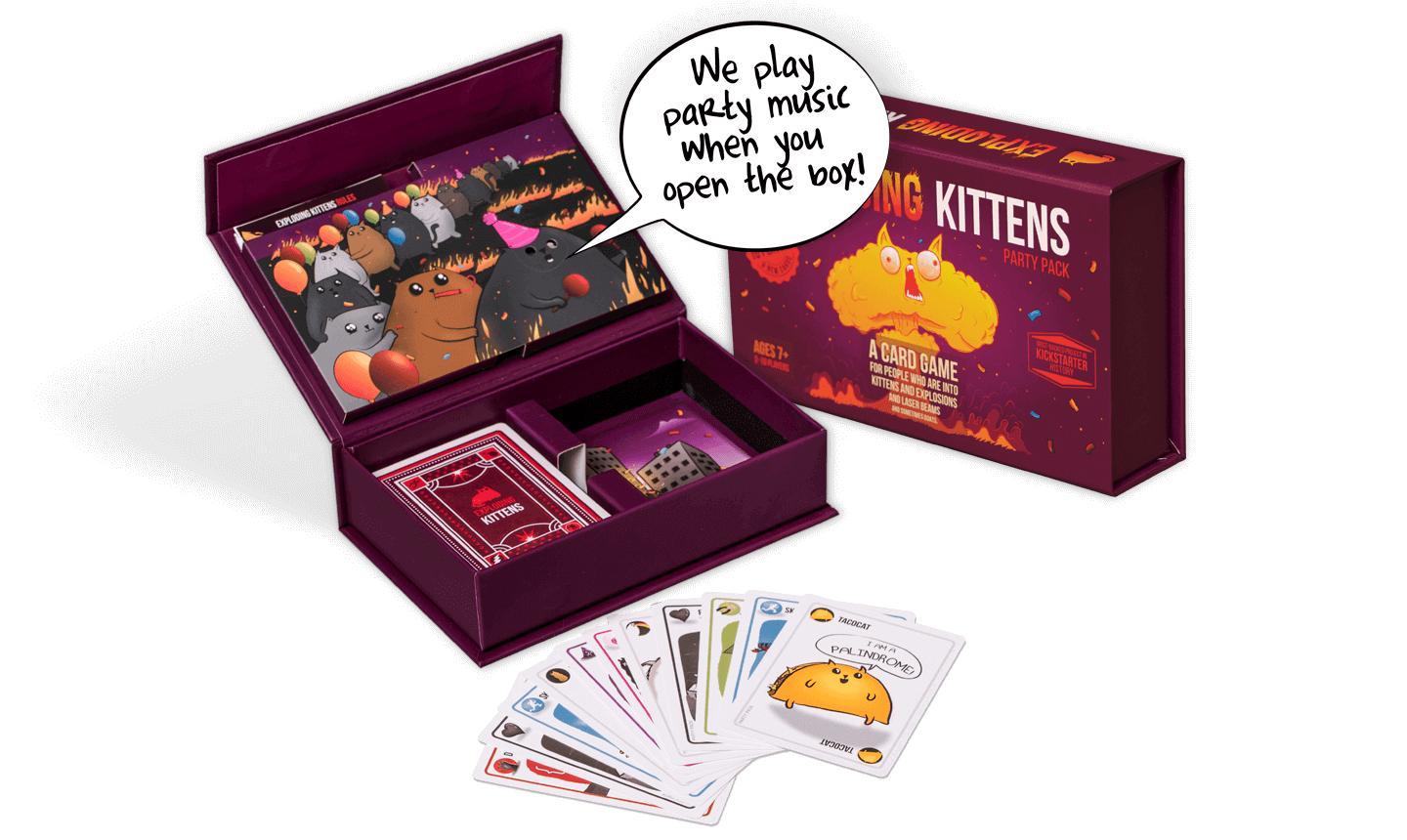 Unbekannt Exploding Kittens Party Pack - Card Games for Adults Teens & Kids - Fun Family Games - A Russian Roulette Card Explodierende Kätzchen EKG-PP-1