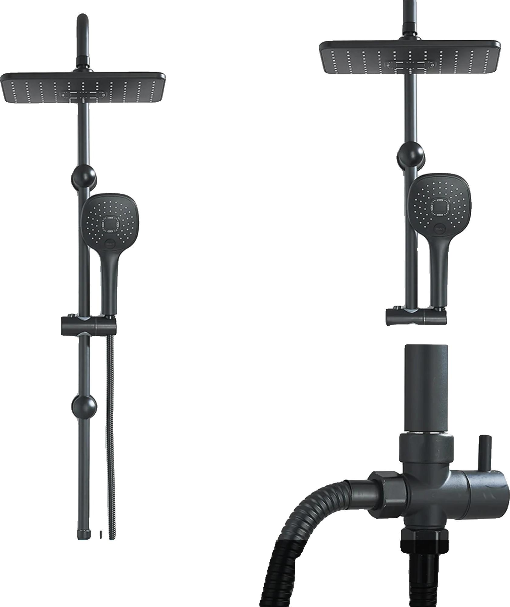 OEM Duscharmatur Set, zeitgemäßes Design, einfache Wassersteuerung, Schwarz 2390