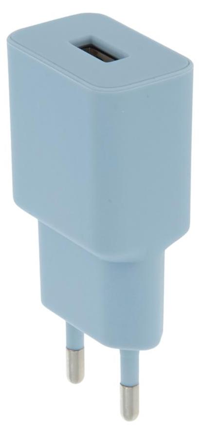 Setty Wandladegerät zum Aufladen von Mobiltelefonen, 1x USB 2,4A 12W, Blau, leistungsstark