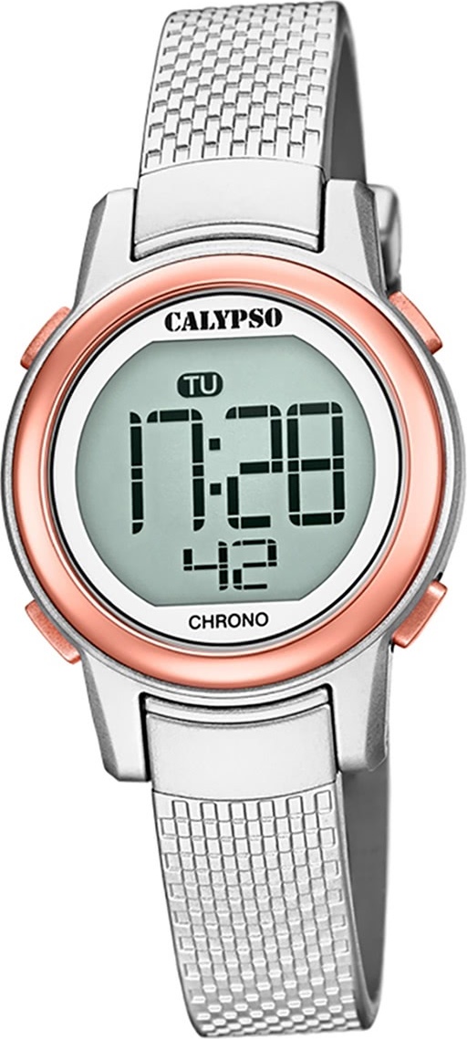 Detské plastovéPolyuretánhodinky Calypso K5736/2 náramkové hodinky strieborné Junior D2UK5736/2