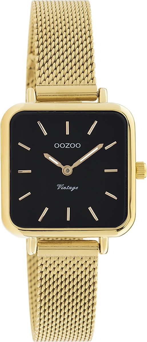 Oozoo náramkové hodinky zlaté kovové pletivo Vintage série dámske analógové Quartz hodinky UOC20264
