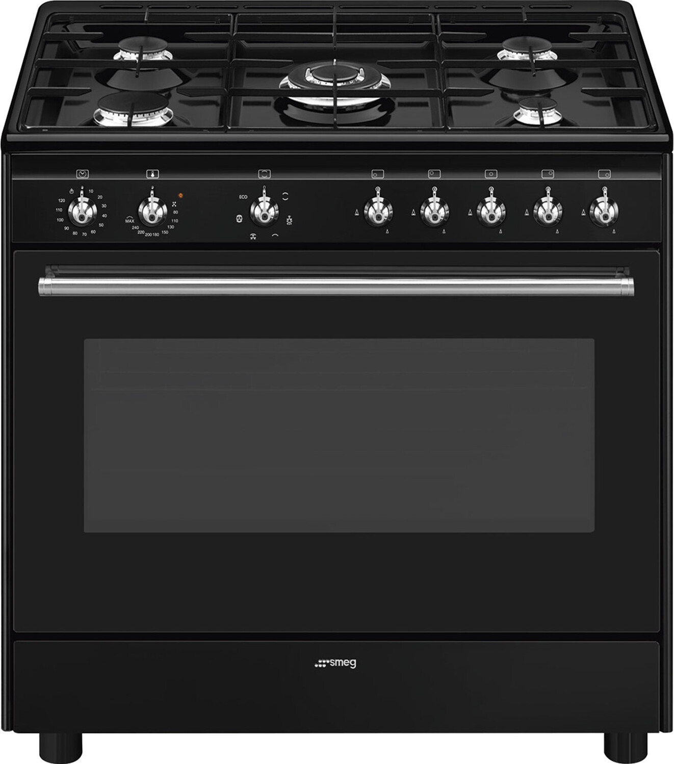 Smeg Concert CX91GMBL Küchenherd Range Cooker (Kochherd) Elektro Gaskochfeld Schwarz A