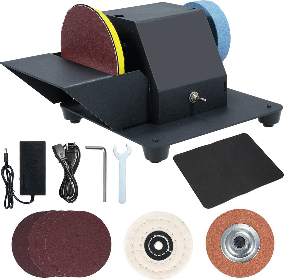 Aibecy 2 in 1 Schleifer und Polierschleifer, 250W 6000 U/min, 7 Geschwindigkeiten, zum Schleifen von Metall, Entfernen von Rost und Graten