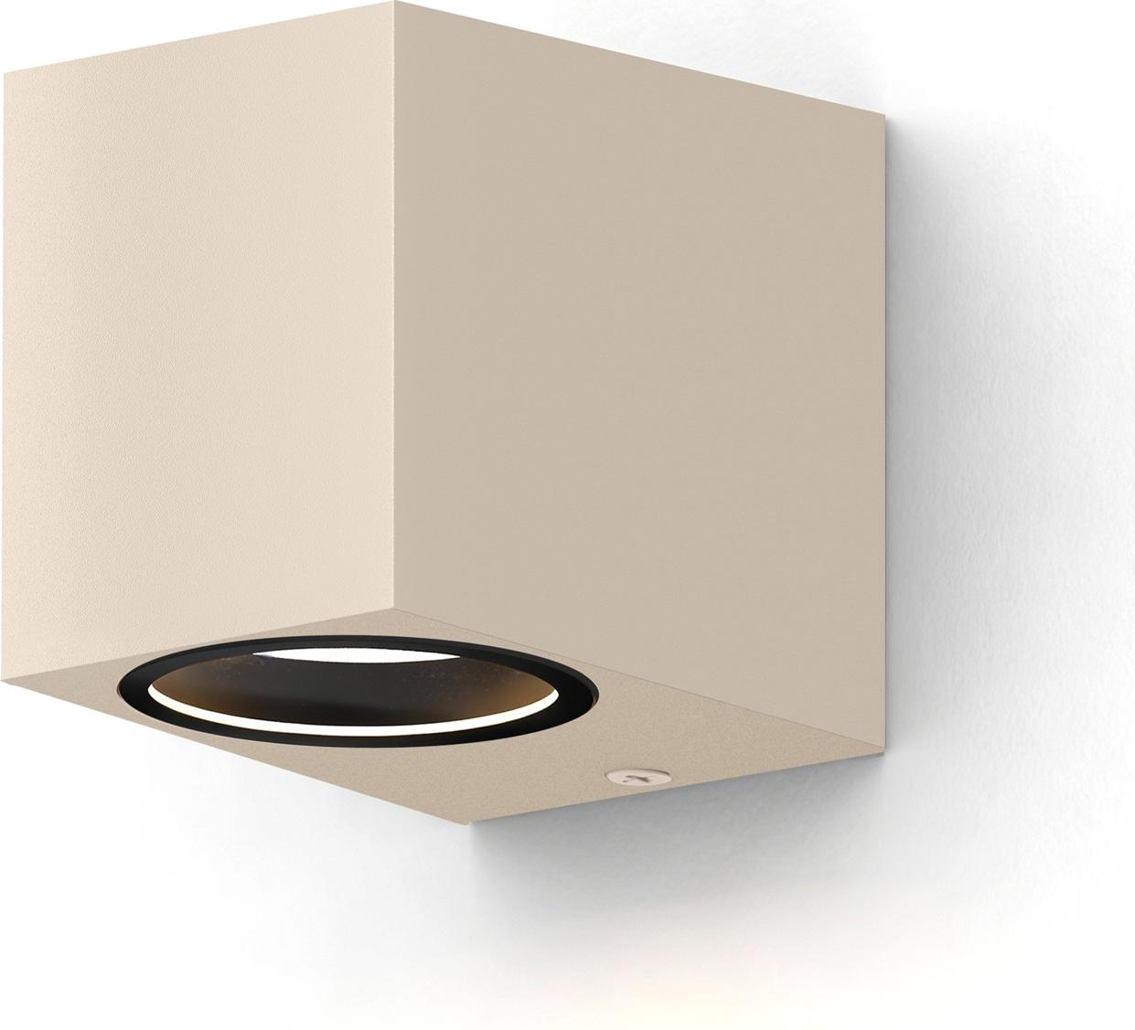 Calex Sanremo Wandleuchte, für Außen & Innen, GU10 Fassung, Rechteck, LED Downlight, wasserdicht, ohne Leuchtmittel, Schwarz 7001002300